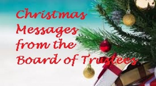 Christmas Messages from the Board of Trustees